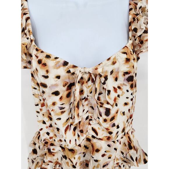 Sophia Jeans by Sofia Vergara Animal Print Peplum Midi Dress Women’s Size Medium - Picture 3 of 9